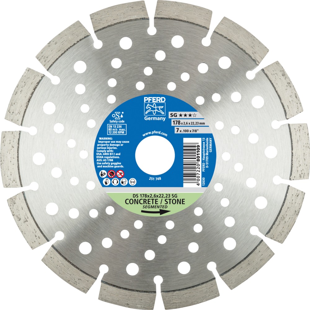 Diamantwerkzeuge für die Bauindustrie DS 178 x 2,6 x 22,23 SG