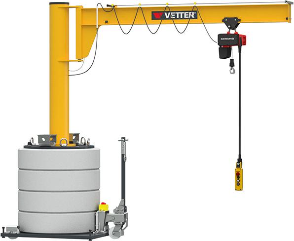 Mobiler Säulenschwenkkran500kg,3,0m,270 MOBILUS+Elektrokettenzug MOB12-AS5-3,0
