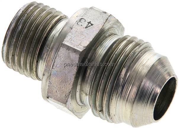 Doppelnippel M 16x1,5-UNF 3/4"-16(JIC), Stahl verzinkt