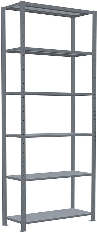 Steckregal B1000xT400xH2500 mm Grundfeld 6 Böden vzk Fachlast 150kg