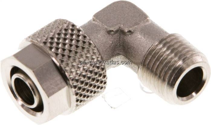 Winkel-Verschraubung R 1/8"-8x6mm, Messing vernickelt