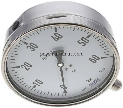 Chemie-Manometer senkrecht, 160mm, 0 - 60 bar