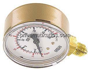 Schweißtechnik-Manometer 63mm, 0 - 30 l/min (Ar) / 0 - 28 l/min (CO2) bar, Argon
