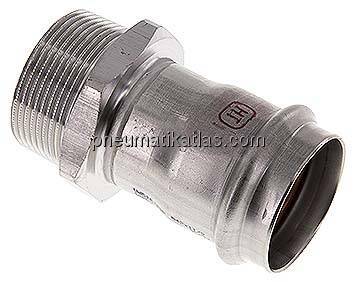 Pressfitting, Übergangsnippel 42mm innen / R 1-1/2" AG