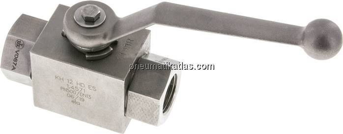 Hochdruck-Kugelhahn, Edelstahl, G 1/2", -0,999 bis 500bar