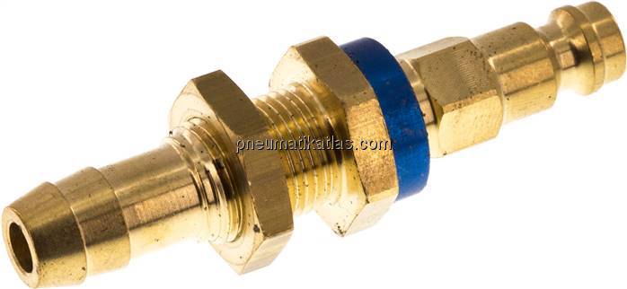 Schott-Kupplungsstecker (NW5) 9 (3/8")mm Schlauch, blau, Sechseck SW10