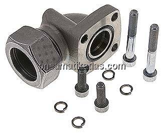 Winkel-Flanschverschraubung Pumpenflansch LK 55, 35 L (M45x2)