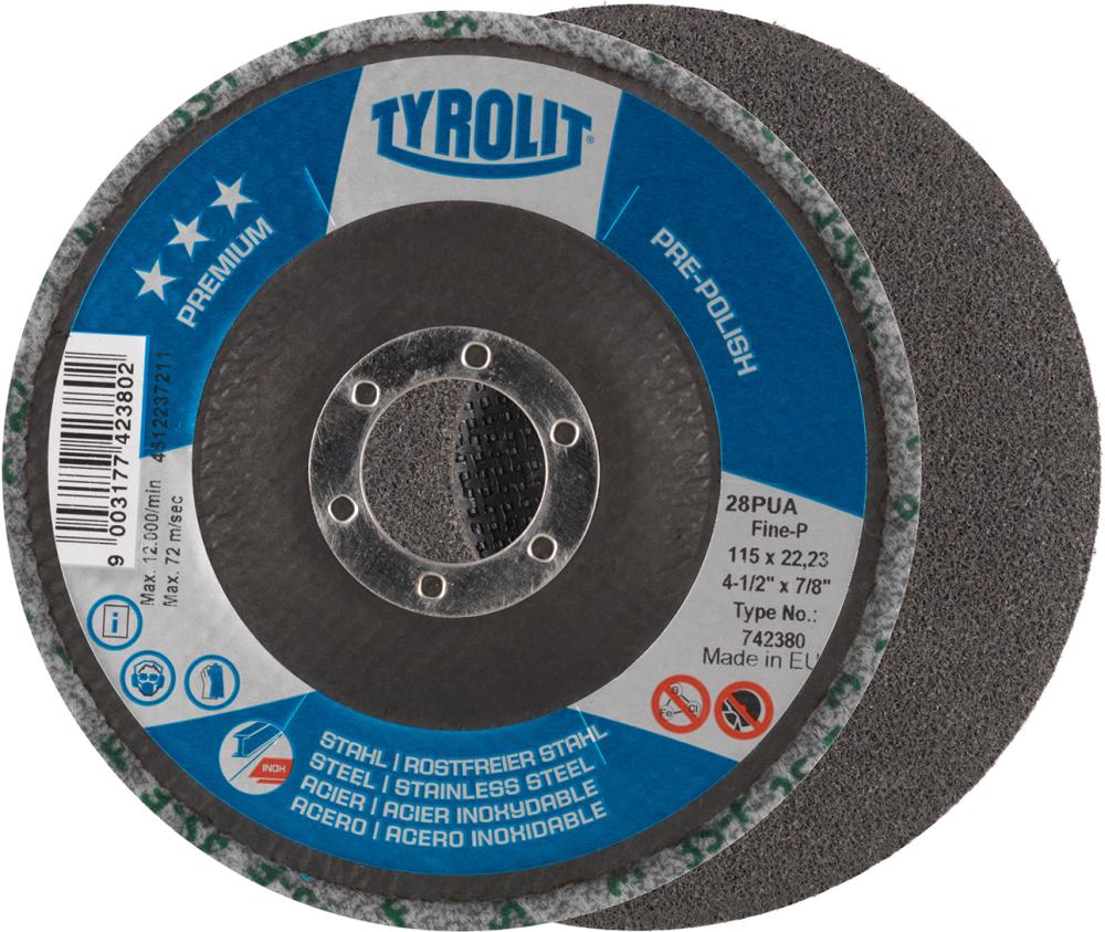 Vlieskompaktscheibe 125mm UW 3 S fine Vlieslamellen Tyrolit