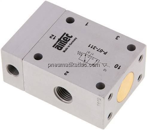 3/2-Wege Pneumatikventil, G 1/4", Feder (NC/NO), Standard