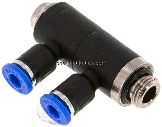 Steck-Mehrfachverteiler, 2-fach G 1/8"-4mm, IQS-Standard