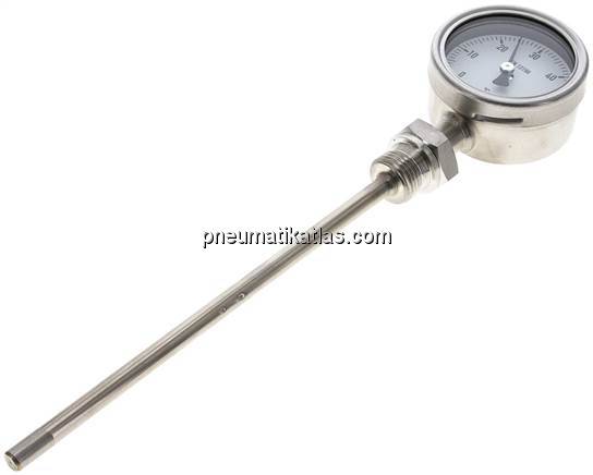 Bimetallthermometer, senkrecht D63/0 bis +60°C/200mm