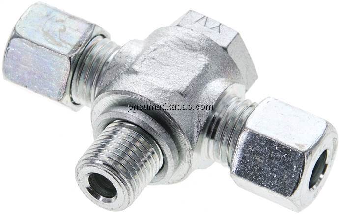 T-Schwenkverschraubung G 1/4"-8 L (M14x1,5), Stahl verzinkt