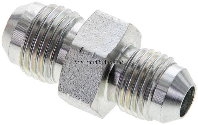 Doppelnippel UNF 9/16"-18(JIC)-UNF 1/2"-20(JIC), Stahl verzinkt