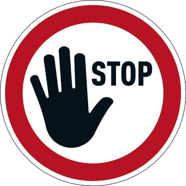 Verbotsaufkleber "STOP" Ø430mm ablösbar
