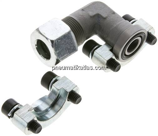 Winkel-Flanschverschraubung 1/2"-SAE (3000 PSI), 16 S (M24x1,5)