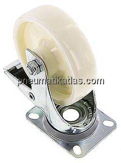 Kunststoffrolle, 125mm, Lenkrolle mit Totalfeststeller