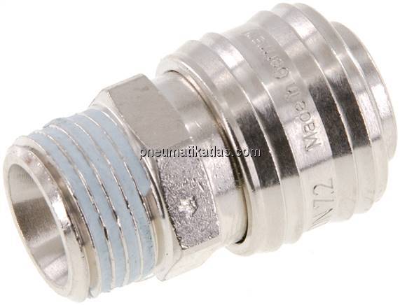 Kupplungsdose (NW7,2) G 1/2"(AG), Messing vernickelt