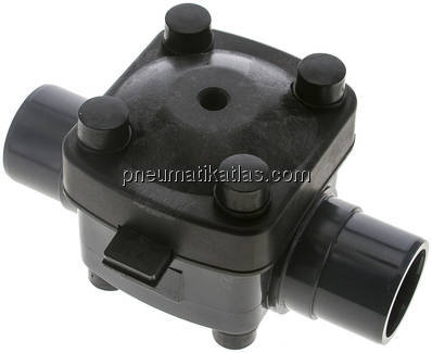 PVC-Membranventil (NO) PVC / FKM, 50mm Klebestutzen