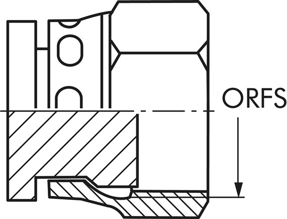 Zeichnung: ORFS-Verschluss-Verschraubung mit Überw