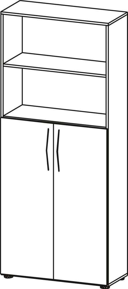 Schrank 5 OH Tür unten Nussbaum
