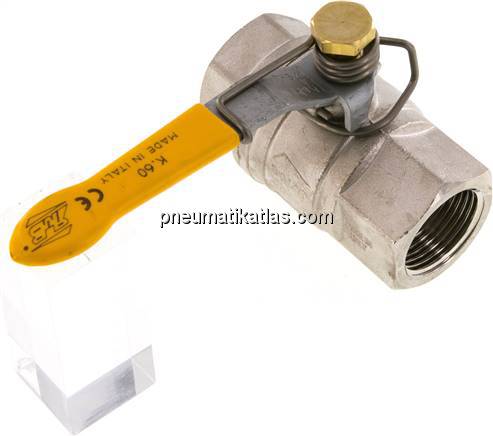 Messing-Kugelhahn, G 1", -0,98 bis 40bar, federschließend