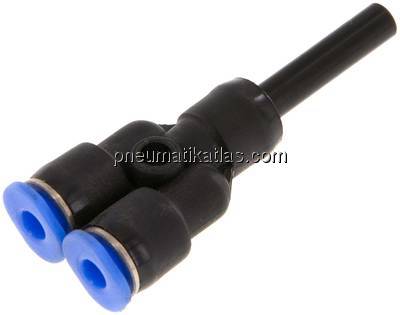 Y-Steckanschluss, 4mm Stecknippel, 3mm Schlauch