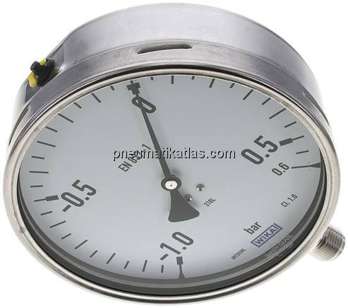 Chemie-Manometer senkrecht, 160mm, -1 bis 0,6 bar