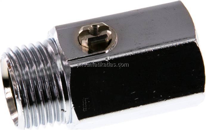 Messing-Minikugelhahn G 1/2" Innengewinde / Außengewinde, PN 15