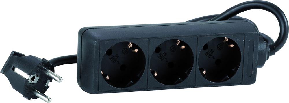 Steckdosenleiste 3-fach H05VV-F3G1,0 1,4m IP20 Hedi