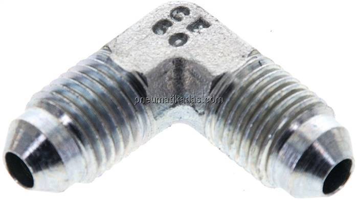 90°-Winkel,UNF 7/16"-20 AG (JIC), Stahl verzinkt