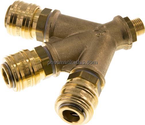 3-fach-Luftweiche mit Kupplungsdosen, G 1/4"