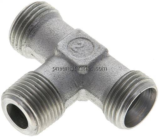 T-Schneidringverschraubung R 3/8"-12 L (M18x1,5), ohne Mutter & Schneidring, Sta