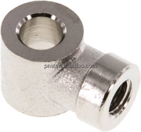 L-Ringstück mit Innengewinde M 5, Messing vernickelt