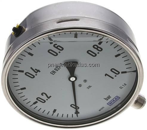 Chemie-Glycerin-Manometer senkrecht,160mm, 0 - 1 bar