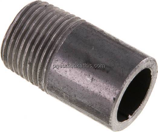 Anschweißnippel R 3/8"-30mm-17,2mm, ST 37, Stahl schwarz