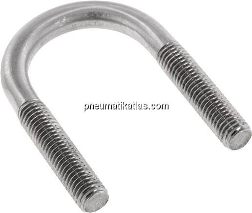 Rundstahlbügel, M 10, 30 - 33,7mm, 1.4301