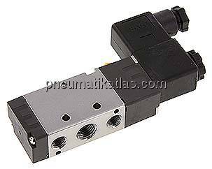 5/2-Wege Magnetventil, G 1/4", Federrückstellung, 12 V DC
