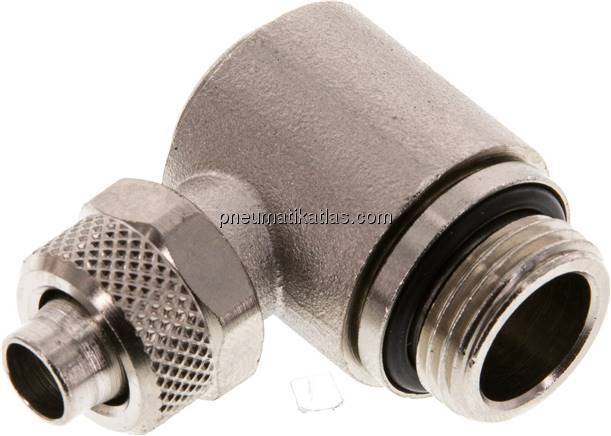 Winkel-Verschraubung G 3/8"-10x8mm, Messing vernickelt, Innenskt.