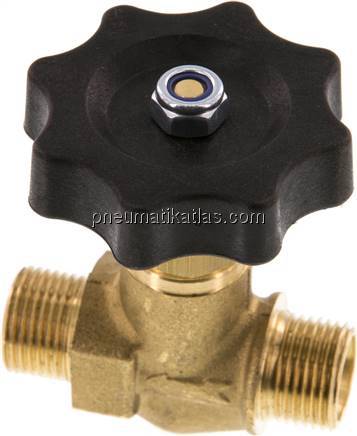 Nadel-Absperrventil, Messing, G 3/8" (AG), -0,9 bis 40bar
