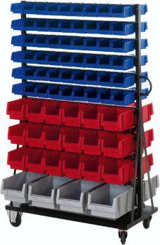 Montage-Rollwagen B1000xT500xH1640 mm 8 Kästen Gr.2/36Gr.3/ 108 Kästen Gr.4 LA-KA-PE