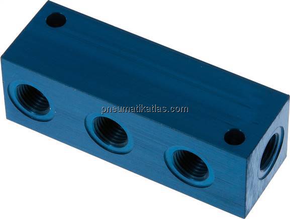 Verteilerleiste 4x G 1/4", Aluminium