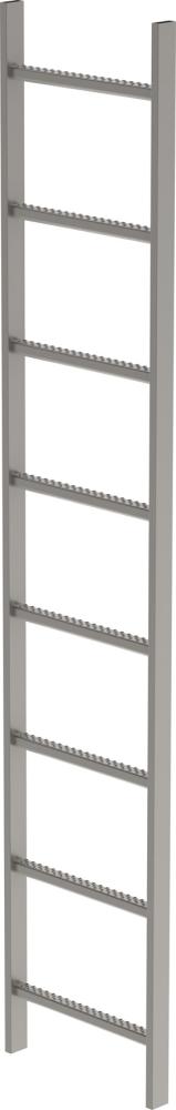 Schachtleiter 8 Sprossen L 2,24 m B440 mm LW 300 mm Edelstahl V4A