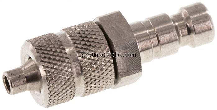 Kupplungsstecker (NW2,7) 4,3x3mm Schlauch, 1.4404