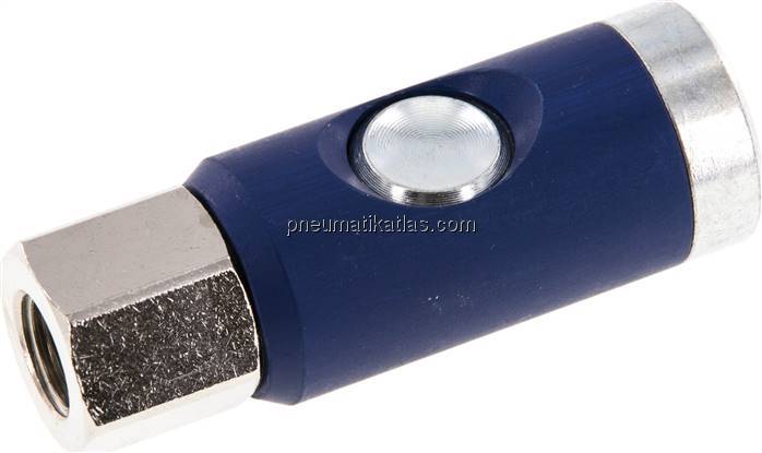 Sicherheits-Druckknopfkupplung (NW7,2), G 1/4" IG, Stahl verzinkt