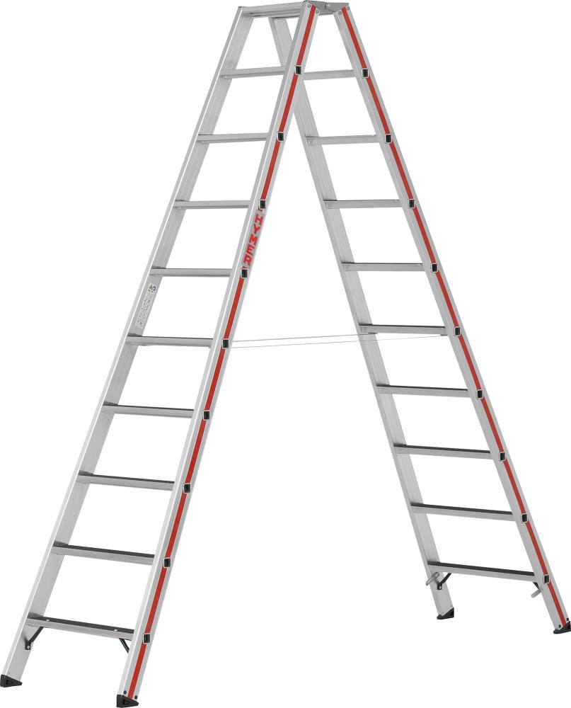 Stufenstehleiter R13 beidseitig begehbar 2x10 StufenLänge 2,54 m