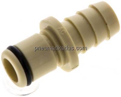 Kupplungsstecker (LC) mit Schlauchtülle, Polypropylen (beige)