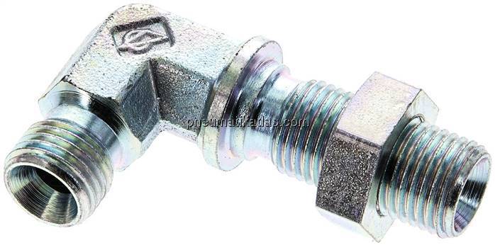 Winkel-Schottnippel, 60°-Kegel G 1/4", Stahl verzinkt