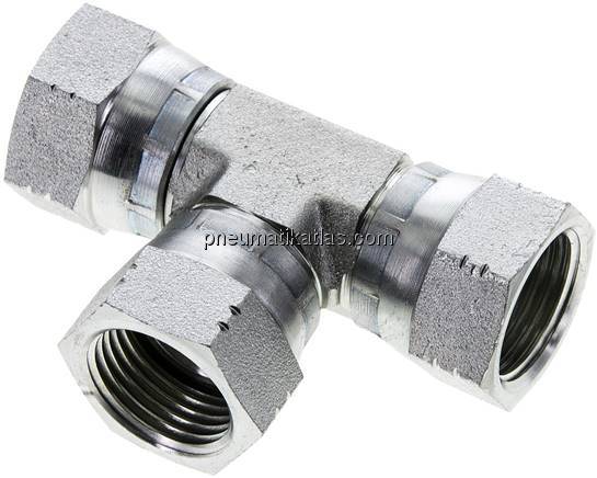 T-Verschraubung,UNF 7/8"-14 (JIC), Stahl verzinkt