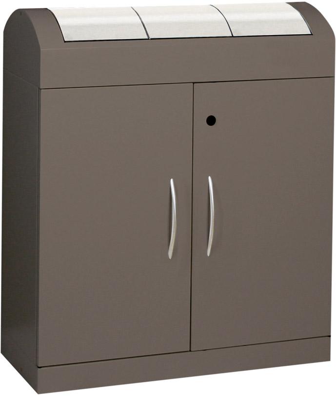 Wertstoffsammler TD3x45 l975x860x320mm braun-V2A stumpf