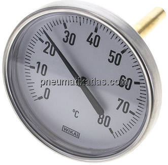 Bimetallthermometer, waagerecht D100/0 bis +80°C/100mm